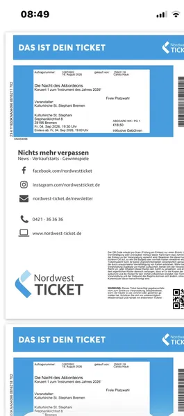 Kopie der beiden Tickets