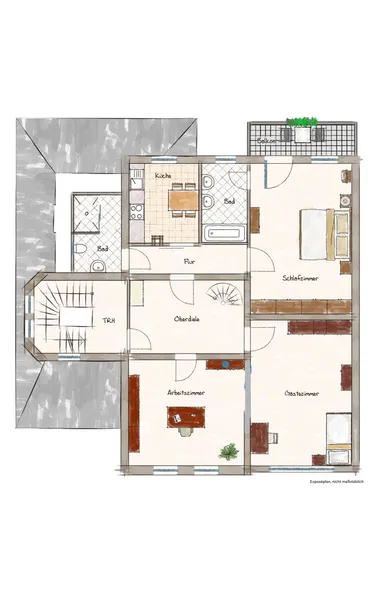 Grundriss der Wohnung 