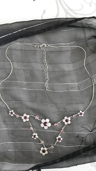 Silber Kette Blumen