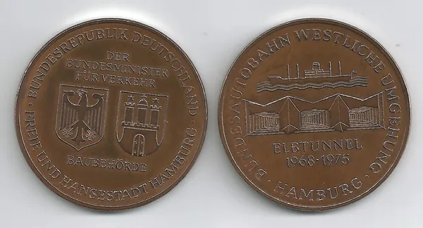 Medaillen Hamburg Elbtunnel 1968-1975 