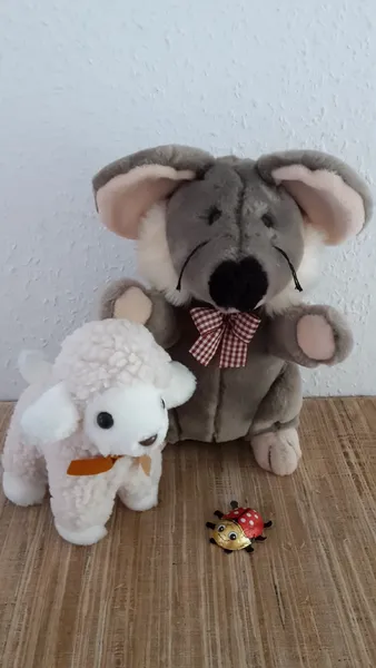 Stofftier Maus Lamm