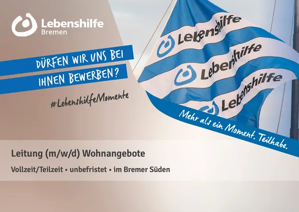 Leitung (m/w/d) für die Wohnangebote der Lebenshilfe Bremen im Bremer Süden